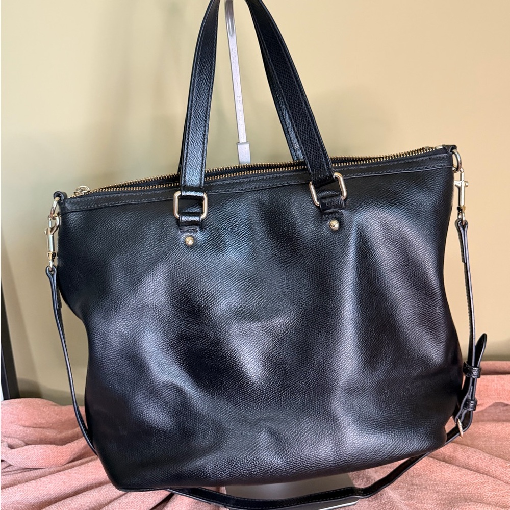 Coach Crossgrain Leather Pleated Large Tote Shoulder and Crossbody Bag - Picture 3 of 16